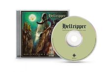 "Hellripper" und "Warlocks Grim & Withered Hags" stehen auf einem CD-Cover und der CD. Eine mystische Illustration zeigt eine Berglandschaft bei Vollmond.