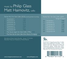 Philip Glass (geb. 1937): Partiten Nr. 1 &amp; 2 für Cello solo, CD