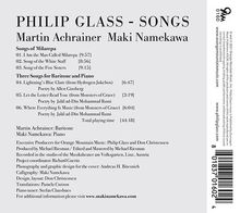 Philip Glass (geb. 1937): Songs, CD