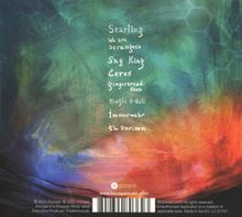 Starling, We are Strangers, Sky King, Ceres, Gingerbread Men, Magic 8-Ball, Immerwahr, the Unrisen. Farbig verwirbelte Muster.