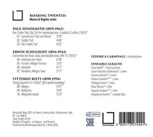 "Des Todes Tod" von Hindemith. Schulhoff und Rieti Werke. Solisten: Carnevale, Ensemble Alraune. Aufgenommen 2025 in Italien.