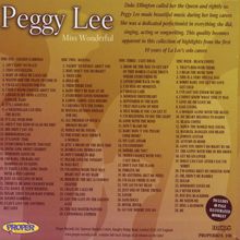 Peggy Lee (1920-2002): Miss Wonderful, 4 CDs
