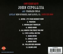 Musikstückliste von John Cipollina mit 11 Titeln und Details zu einem Live-Auftritt am 24. Februar 1988 in San Rafael.