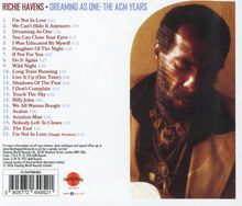 "RICHIE HAVENS - DREAMING AS ONE: THE A&M YEARS", Tracks 1-21 mit Zeiten, Bild zeigt einen Mann im Halbschatten.