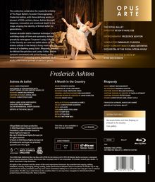 Texte: "Opus Arte", "Frederick Ashton", "Scènes de ballet", "A Month in the Country", "Rhapsody". Tänzerpaar in eleganter Pose auf einer Bühne.