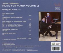 John R. Williamson (1929-2015): Musik für Klavier Vol.2, CD