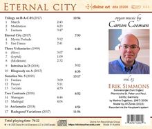 Carson Cooman (geb. 1982): Orgelwerke "Eternal City", CD