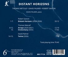 "DISTANT HORIZONS" von Thomas Metcalf, David Palmer, Robert Saxton. Gesamtspielzeit 70:40. Logo mit stilisierter Figur oben links.
