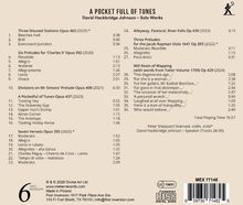 "A Pocket Full of Tunes" von David Hackbridge Johnson – Solo Works. Liste von Kompositionstiteln mit Spielzeiten.
