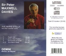 Peter Maxwell Davies (1934-2016): Kammermusik "Ave Maris Stella", CD