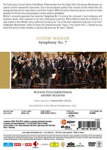 GUSTAV MAHLER Symphony No. 7. Wiener Philharmoniker, Andris Nelsons. Foto von einem Orchester im Konzertsaal.