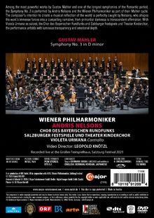 Text: Gustav Mahler Symphony No. 3 in D minor, Wiener Philharmoniker, Andris Nelsons, Violeta Urmana Contralto. Orchester mit Chor.