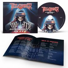 CD und Cover mit dem Titel "Tailgunner Midnight Blitz", eine Illustration zeigt ein Skelett mit Kapuze und VR-Brille.