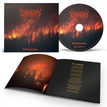 Cover: "The Unyielding Season", roter Schriftzug vor brennendem Wald. CD und Booklet enthalten ähnliche Motive.