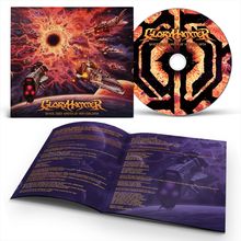 "Gloryhammer", "Space 1992: Rise of the Chaos Wizards". Science-Fiction-Szene mit Raumschiffen und einem violetten Hintergrund.