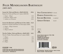 Felix Mendelssohn Bartholdy (1809-1847): Sonate für Viola &amp; Klavier c-moll, CD