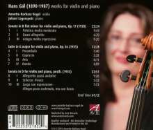 Hans Gal (1890-1987): Sonate für Violine &amp; Klavier op.17, CD