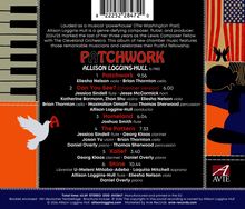 Texte: "PATCHWORK, ALLISON LOGGINS-HULL, 1. Patchwork 9:56, 2. Can You See? 6:00...", linkes Design: Klaviertasten, weiße Taube.