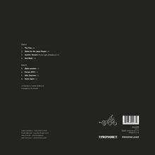 Trackliste: Side A enthält "The Film" und weitere. Side B zeigt "Dödets symfoni" und mehr. Ein Fahrrad mit Anhänger als Logo.