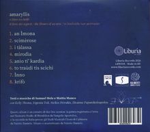 Titel: amaryllis - o fiuro tos krifò. 8 Titel aufgelistet. Labels: Liburia Records, Esterno Notte, Radici Music.