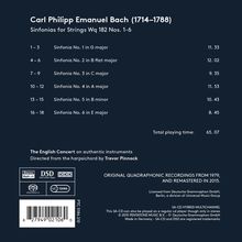 Carl Philipp Emanuel Bach (1714-1788): Symphonien Wq.182 Nr.1-6 "Hamburger", Super Audio CD