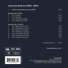 Johannes Brahms (1833-1897): Balladen op.10 Nr.1-4, Super Audio CD