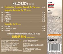 Miklós Rózsa (1907-1995): Ungarische Serenade op.25, CD