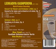 Titel: "LEOKADIYA KASHPEROVA (1872–1940)" mit Konzertdetails und Aufführungsdaten. Rechte Seite enthält Logos.