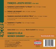Francois-Joseph Gossec (1734-1829): Symphonien c-moll;F-Dur;D-Dur "La Chasse" (Brook 33,91,62), CD