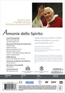 Armonie dello Spirito - Konzert zum 85. Geburtstag Papst Benedikts XVI (11.11.2011), DVD