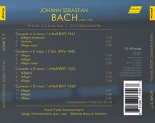 Johann Sebastian Bach (1685-1750): Violinkonzerte BWV 1041,1042,1052,1060, CD