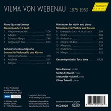 Vilma von Webenau (1875-1953): Klavierquartett e-moll, CD