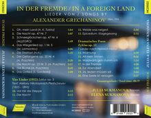 Albumcover mit Titeln wie "Oh, mein Land" und "Die Nacht". Künstler: Julia & Elena Sukmanova. Songs von Alexander Grechaninov.