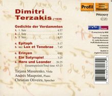 Dimitri Terzakis (geb. 1938): Hero und Leander für Sprecher,Viola &amp; Klavier, CD