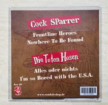 "Frontline Heroes, Nowhere To Be Found. Die Toten Hosen, Alles oder nichts, I’m so Bored with the U.S.A." Logo unten links.