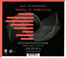 Kai Schumacher (geb. 1979): Werke "Beauty in Simplicity", CD