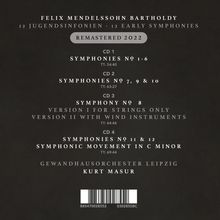 Felix Mendelssohn Bartholdy (1809-1847): Streichersymphonien Nr.1-12, 4 CDs