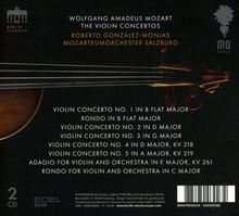 "Wolfgang Amadeus Mozart, The Violin Concertos. Roberto González-Monjas, Mozarteumorchester Salzburg. Abgebildet: Violine."