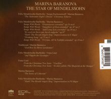 "Marina Baranova - The Star of Mendelssohn" mit Titeln von Mendelssohn und Liszt. Hintergrund in warmen Brauntönen.