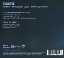 DIALOGUE. Benedict Kloeckner Cello, Yu Kosuge Piano. Werke von Mendelssohn und Schubert. Dunkler Hintergrund.