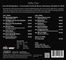 "Mike Zito: Live At Rockpalast, Bonn, 2024. CD/DVD Tracks: 'Mississippi Nights' 4:48, 'Natural Born Lover' 8:51. Video specs: NTSC/DVD5."