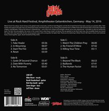 "Live at Rock Hard Festival, Amphitheater Gelsenkirchen, Germany - May 14, 2016." Trackliste: Fake Healer, In Mourning, etc. Logo von Metal Church oben zentriert.