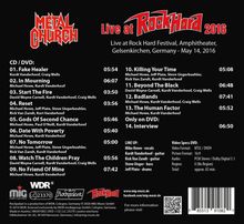 "Metal Church: Live at Rock Hard 2016", Setlist mit Songs und Laufzeiten, Bandbesetzung, Ort: Gelsenkirchen, Datum: 14. Mai 2016.