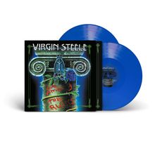 "Virgin Steele", "Life Among the Ruins"; blaue Vinyl, Säule mit Dornen und Rose, an Metallornament verziert.