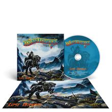 Albumcover mit "Molly Hatchet" in großem, buntem Schriftzug. Ein Ritter auf einem Pferd in einer düsteren, bergigen Landschaft.