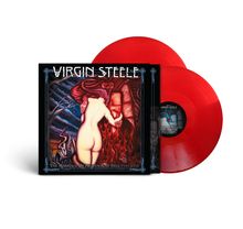"Virgin Steele" und "The Marriage of Heaven and Hell Part One". Illustration: Nackte Frau und rote Figur umarmt von Flammen.