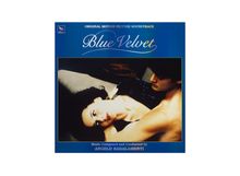 „Blue Velvet“ Original Soundtrack von Angelo Badalamenti. Illustration von zwei Personen, eine liegend, eine geneigt.