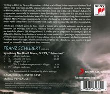 Franz Schubert (1797-1828): Symphonie Nr.8 (mit dem von Mario Venzago vervollständigten 3. Satz), CD
