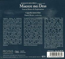 Josquin Desprez (1440-1521): Miserere mei Deus - Trauermotetten &amp; Klagen, CD