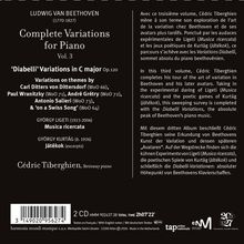 Text: Ludwig van Beethoven, Complete Variations for Piano Vol. 3, Cédric Tiberghien. Eine Beschreibung des Albums folgt.